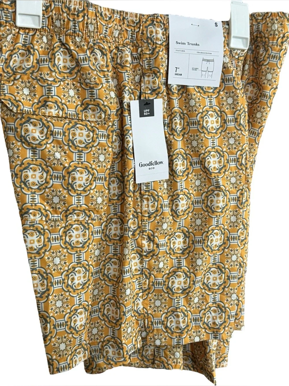 Goodfellow 7” Swim Trunks With Liner NWT Gold Medallion